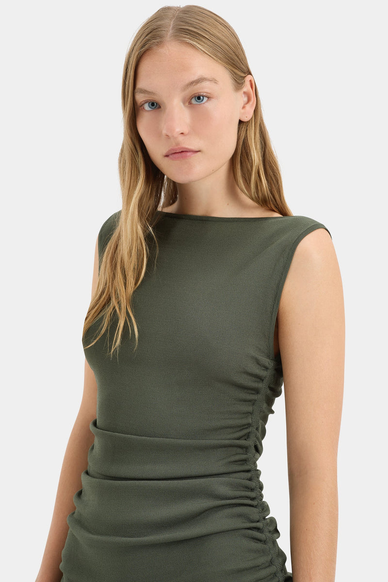 Yolanda Ruched Mini - Khaki