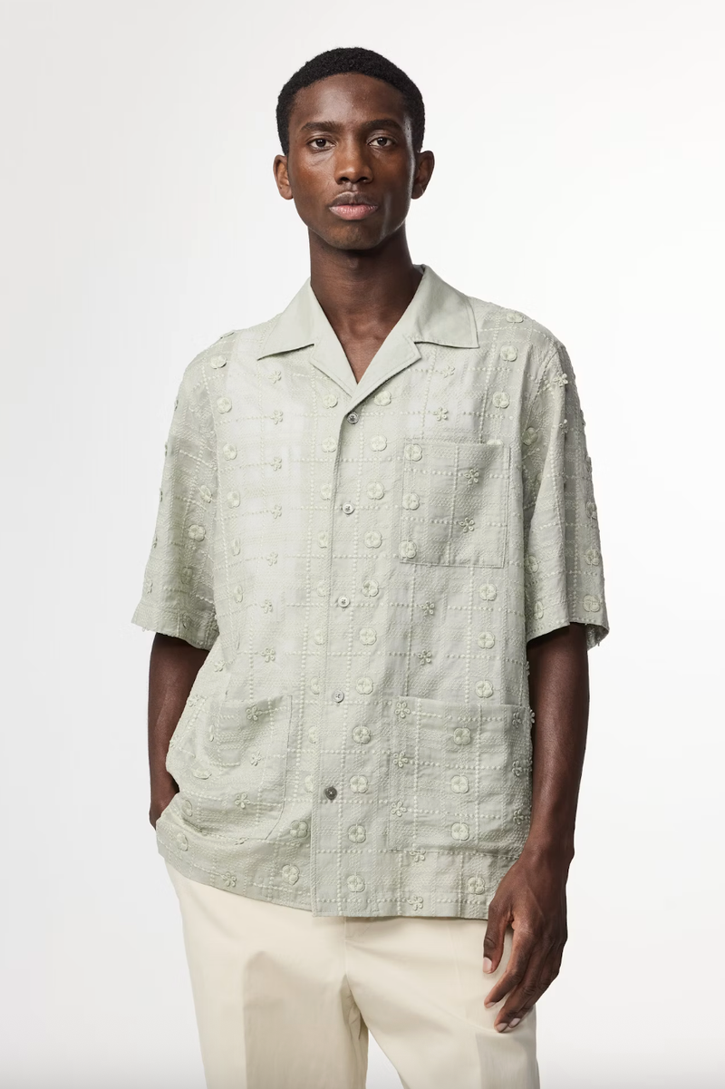 Ben Embroidery Anglaise Shirt - Sage Green