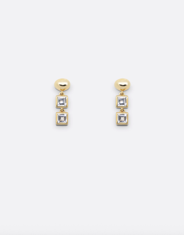 Veer Topaz Earrings - Gold