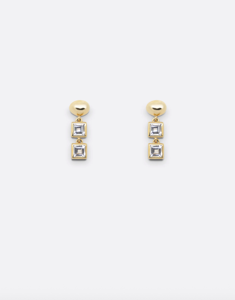Veer Topaz Earrings - Gold