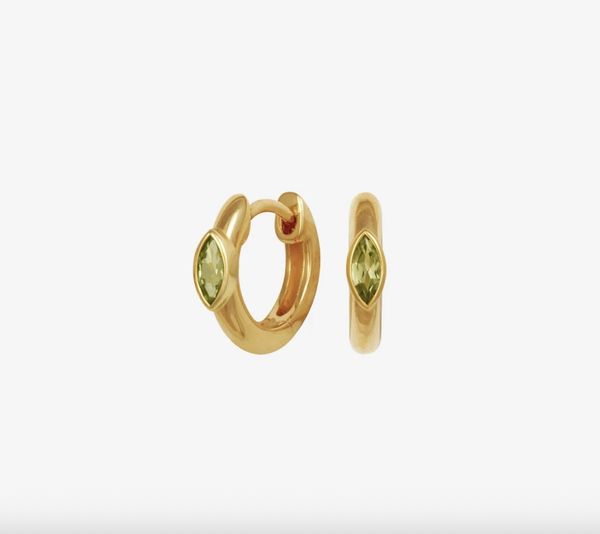 Chrysalis Earrings - Peridot Gold