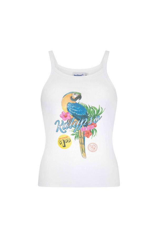 Kalypso Beach Singlet - White