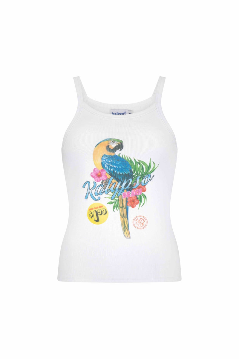 Kalypso Beach Singlet - White
