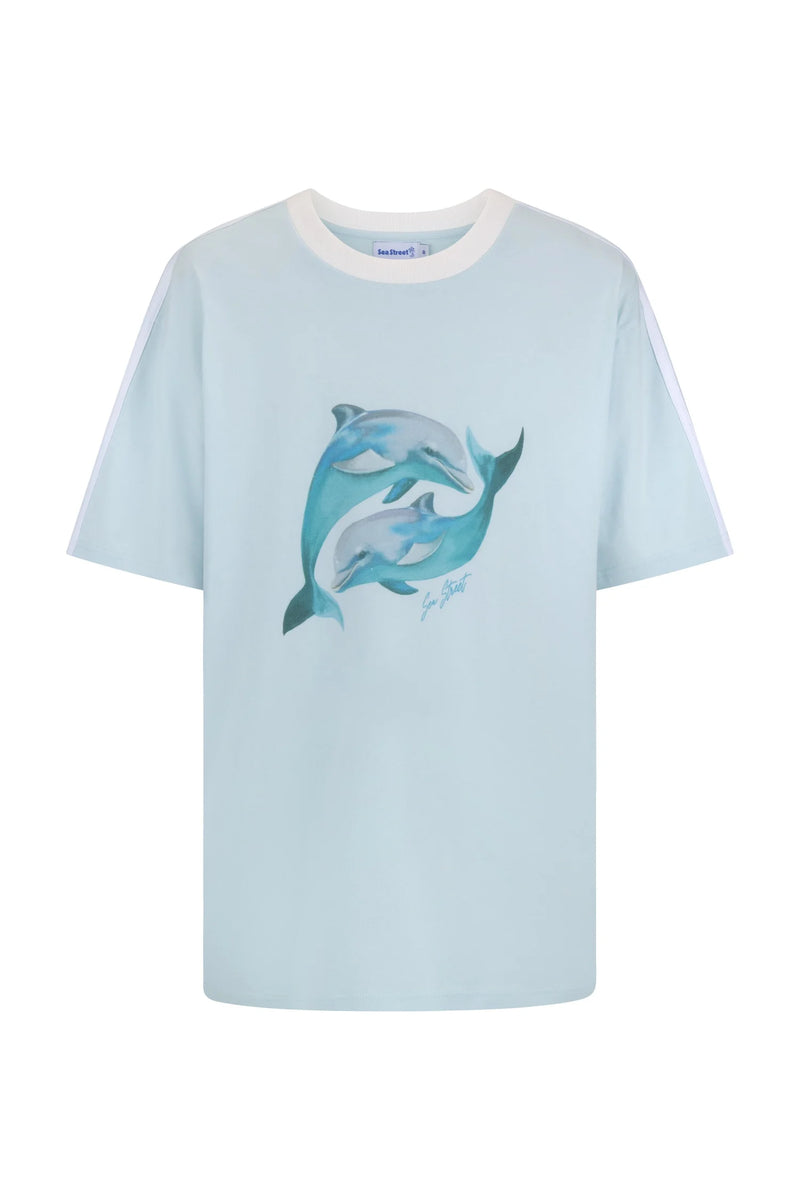 Dolphin Yin Yang T-Shirt - Cloud Blue