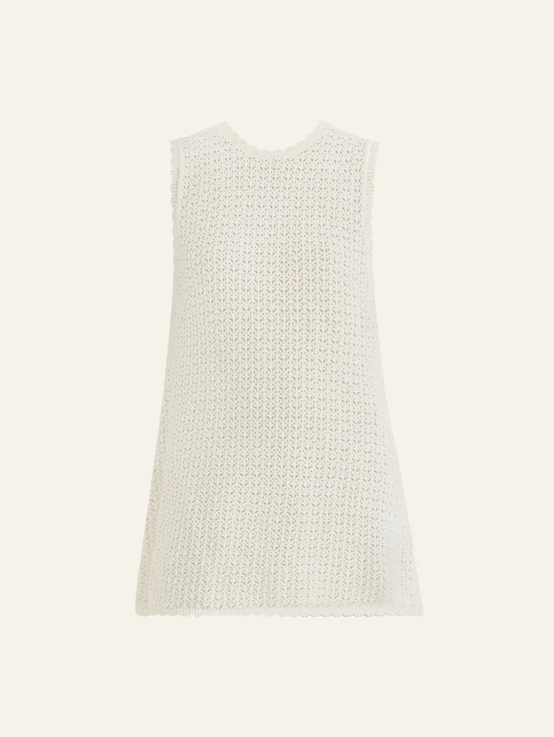 Pointelle Shift Mini Dress - Seashell