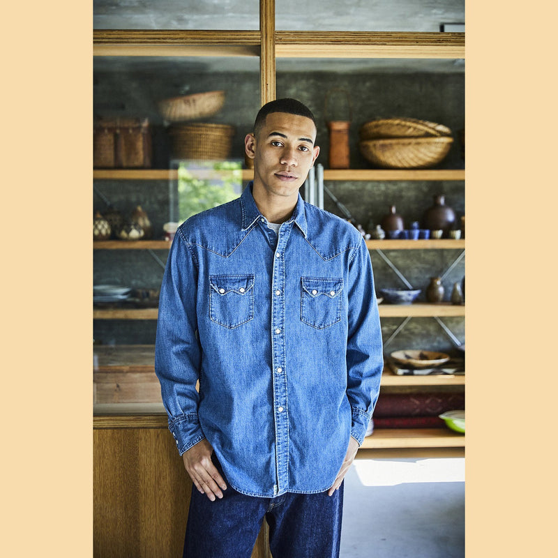 Denim Western Shirt - Used Wash