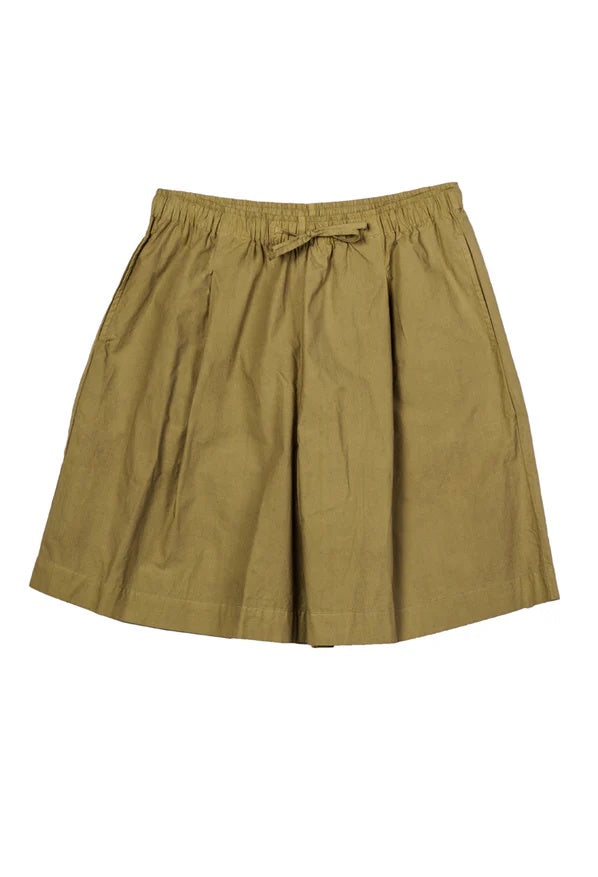 Catano Khaki Washed Cotton Poplin Oversized Short