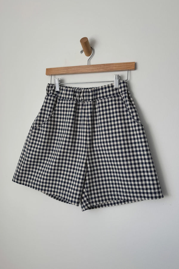 City Short - Navy Gingham
