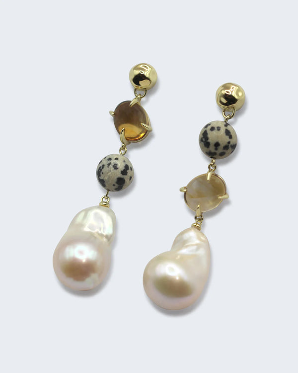 Mixed Bag Pearl Drop Earrings