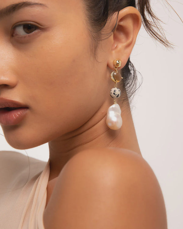 Mixed Bag Pearl Drop Earrings