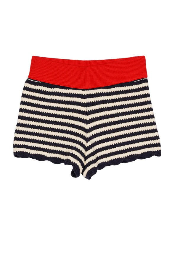 Fava Stripe Crochet Short