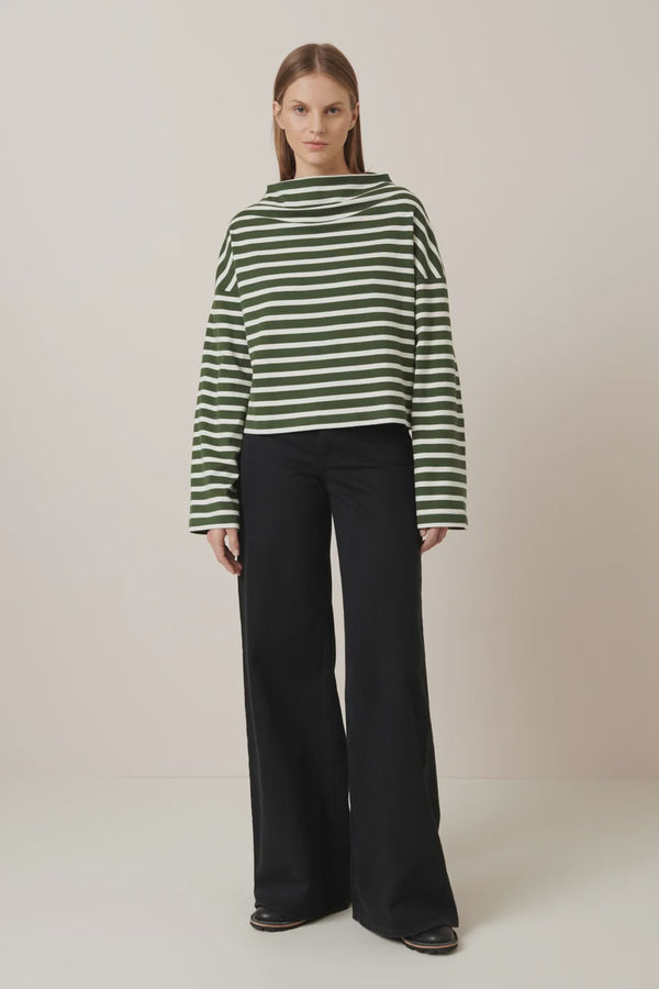 Field Top - Green Lily Stripe
