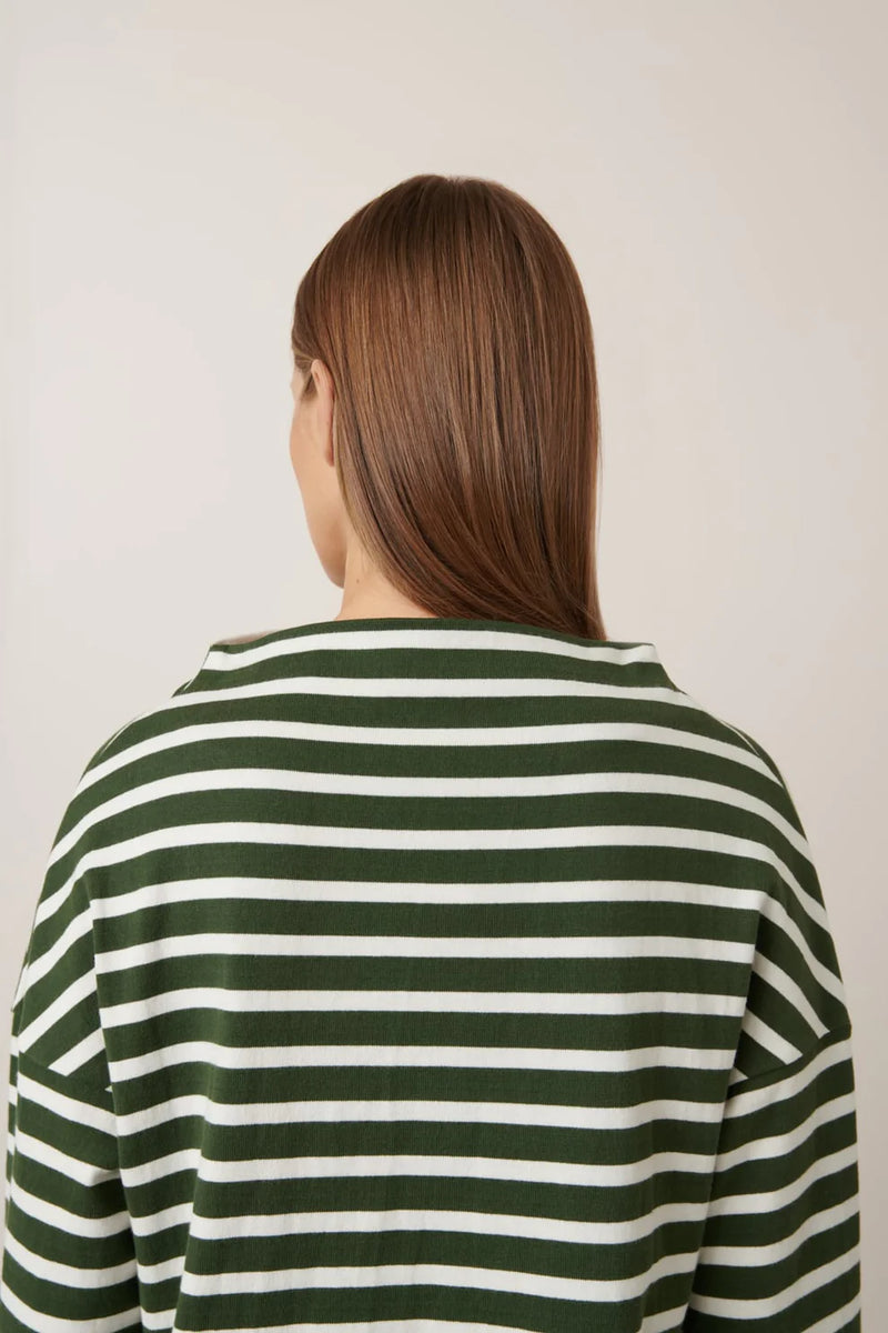 Field Top - Green Lily Stripe