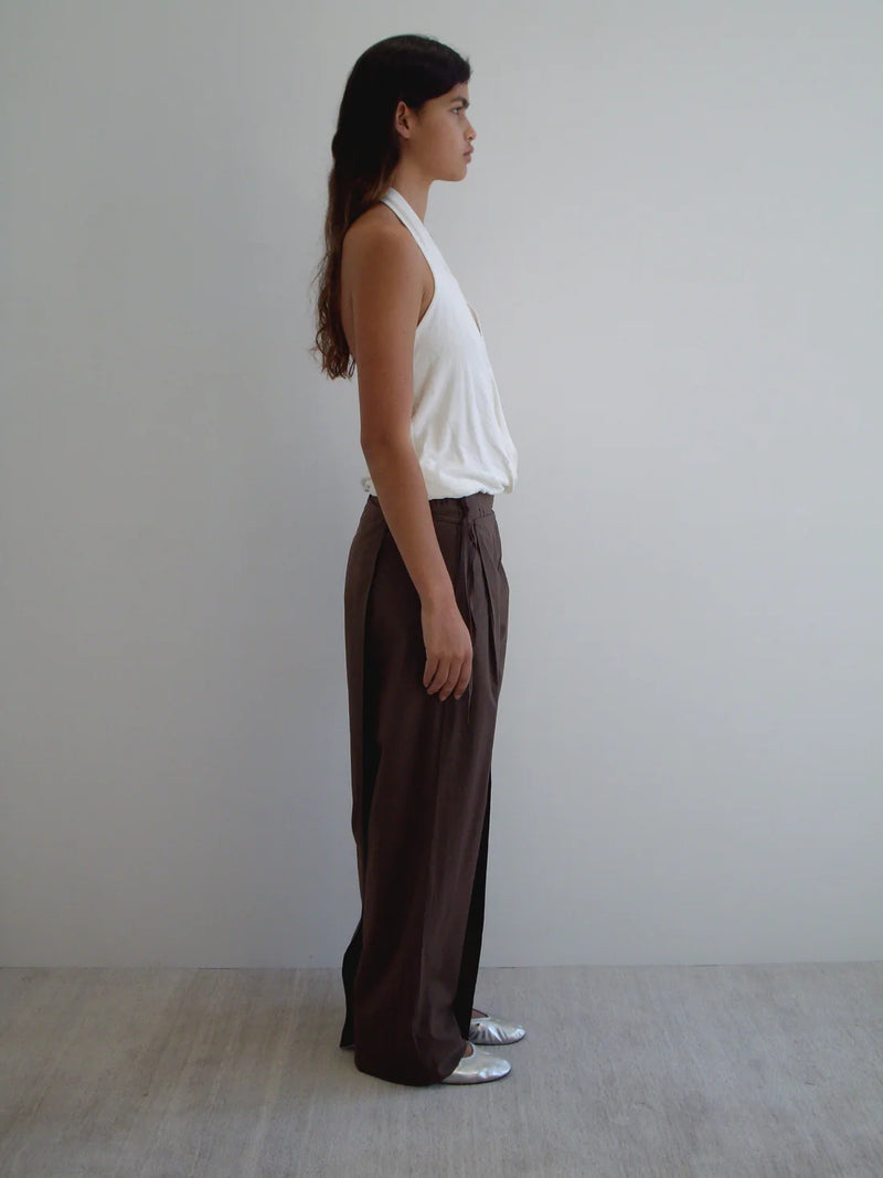 Double Layer Pant - Carob Check