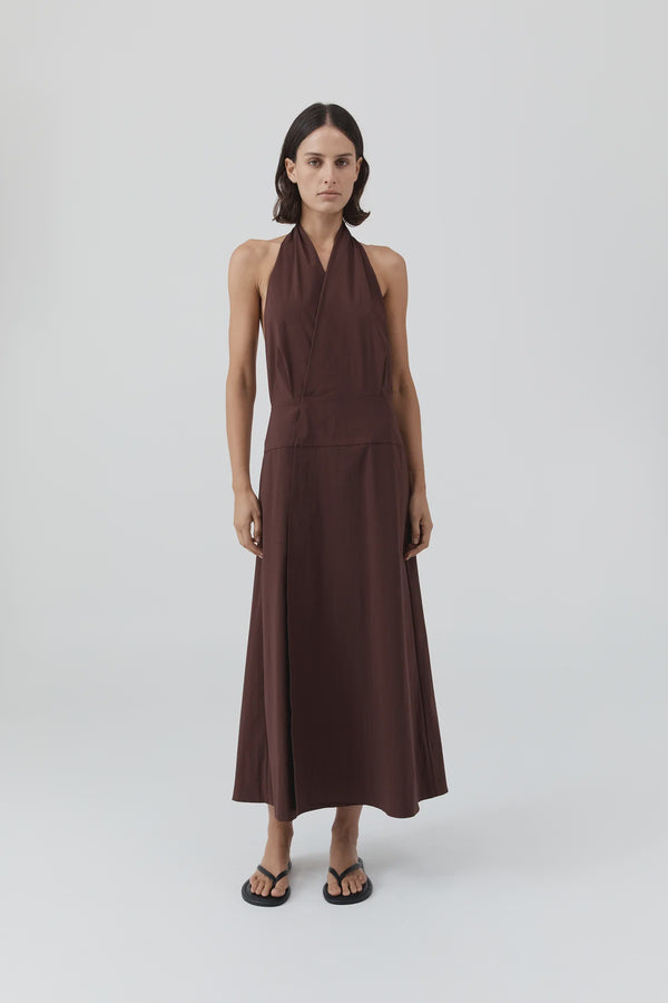 Halter Wrap Dress - Liqueur