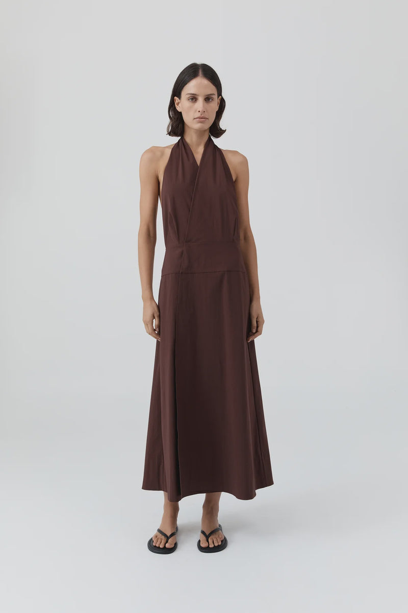 Halter Wrap Dress - Liqueur