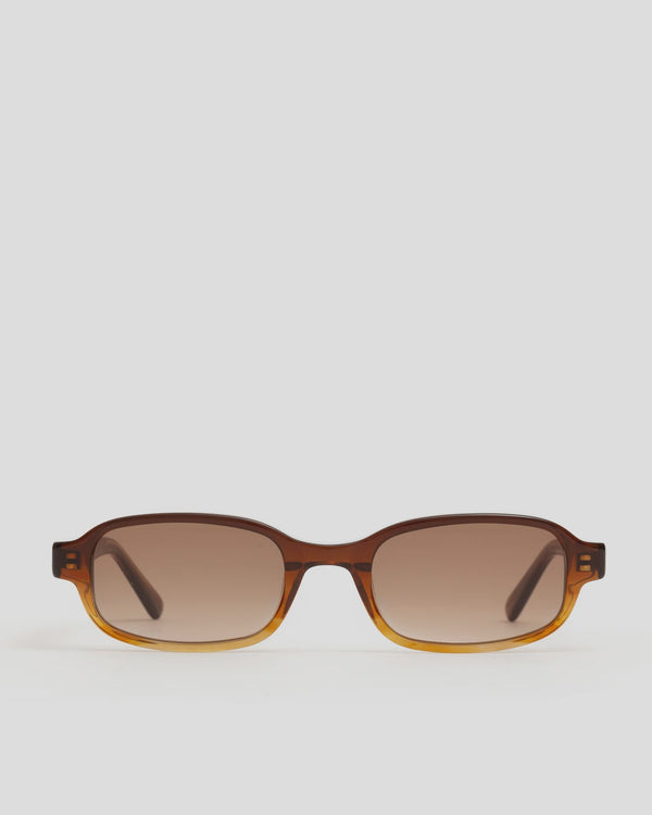 Margot Gradient Brown Rectangular Sunglasses