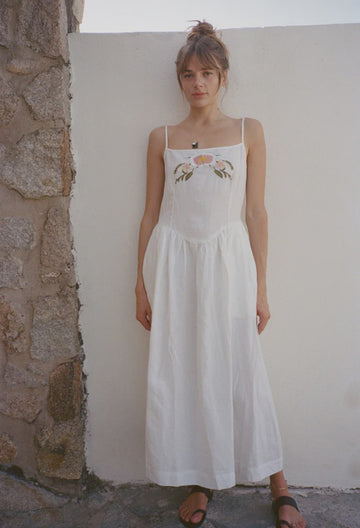 Neroni White Embroidered Dress