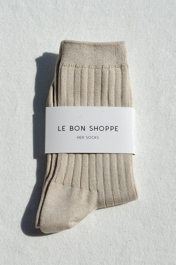 Her Socks - MC Cotton Rib - Porcelin