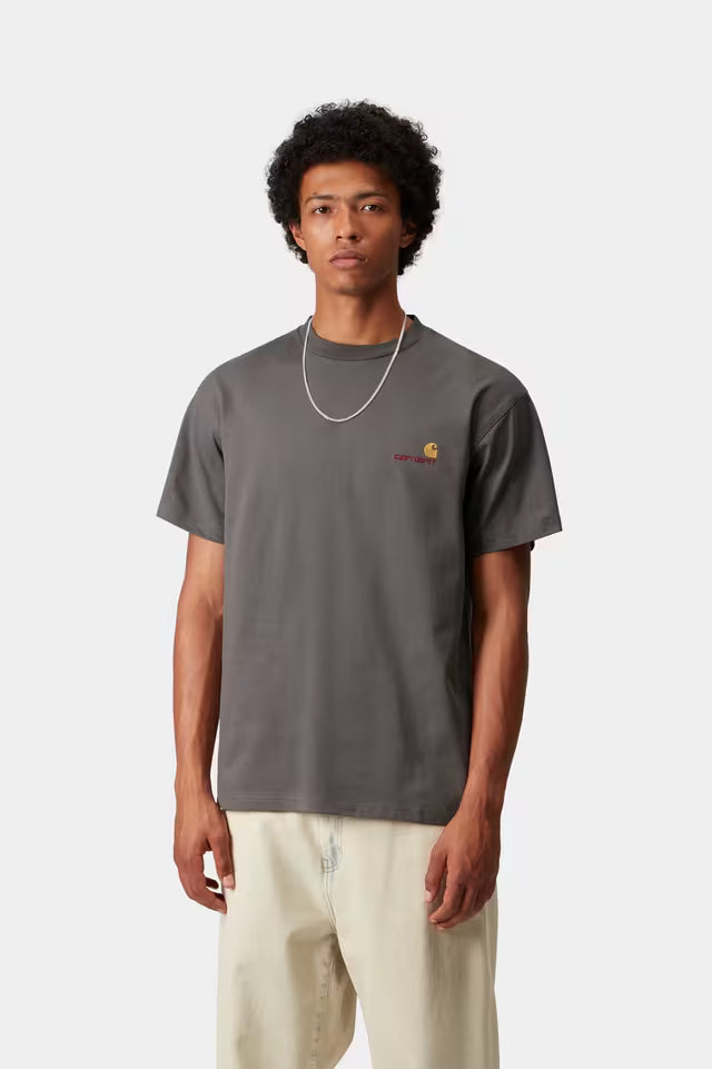 S/S American Script T-Shirt - Porphyry