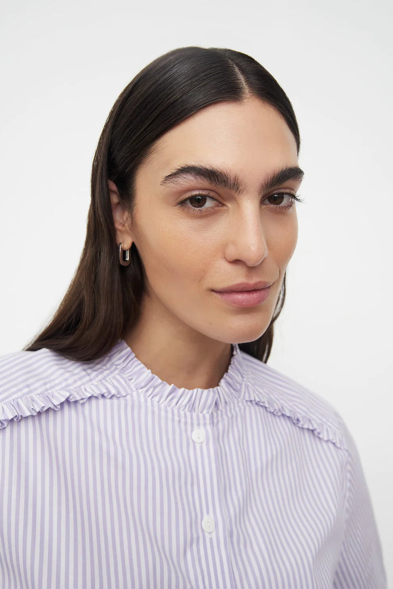 Short Sleeve Lucie Shirt - Lilac Stripe