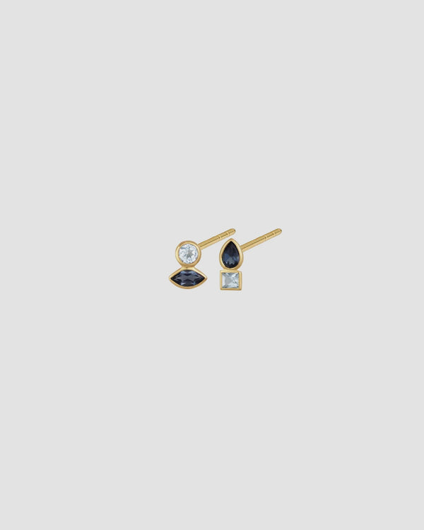 Sulis Studs - Gold Vermeil/Blue Topaz