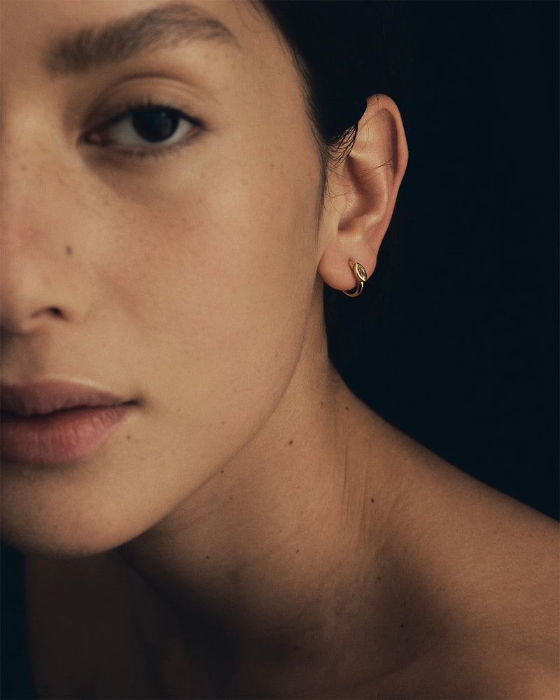 Chrysalis Earrings - Peridot Gold