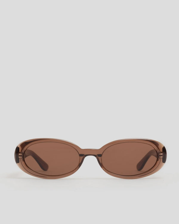 Valentina Transparent Brown Oval Sunglasses