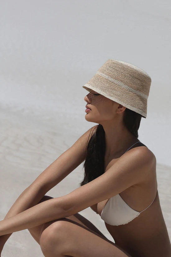 Lila Bucket Hat - Sand & Natural