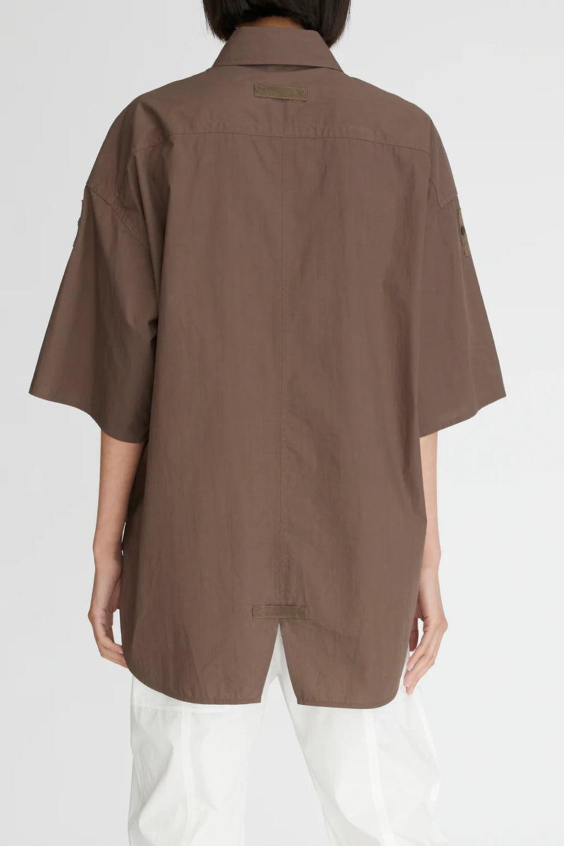 LM Poplin Short Sleeve Shirt - Chocolate