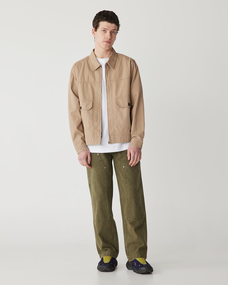 Men's Zip Through Jacket - Tan