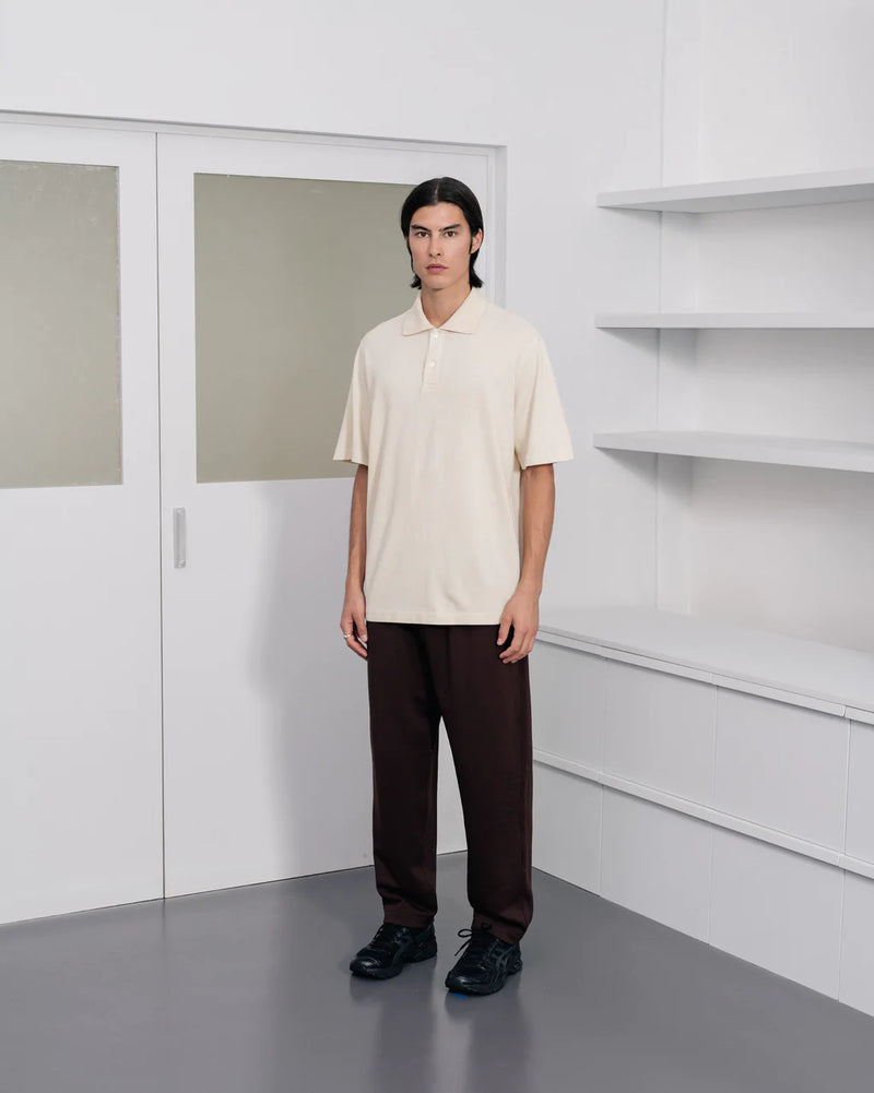 S/S Two Button Polo - Alabaster