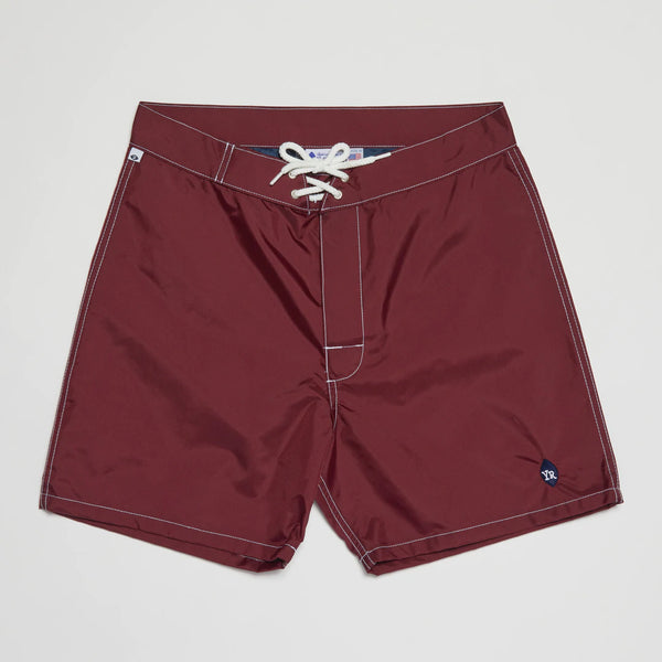 Solid Color Nylon Trunks - Wine