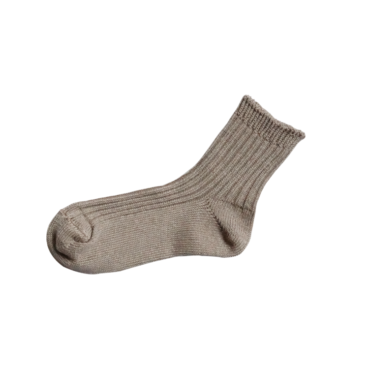 Praha Linen Ribbed Socks - Flaxen