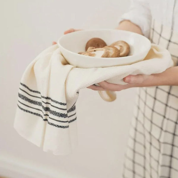 Utility Tea Towel - Cream & French Navy