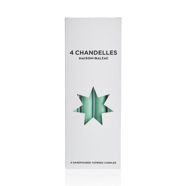 4 Chandelles - Tapered Candles - Mint