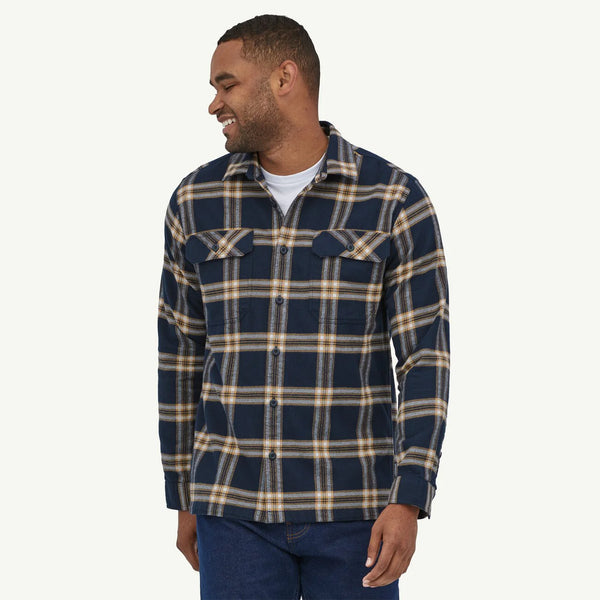 M's L/S Organic Cotton Fjord Flannel Shirt - New Navy