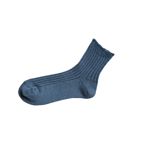 Praha Linen Ribbed Socks - Blue