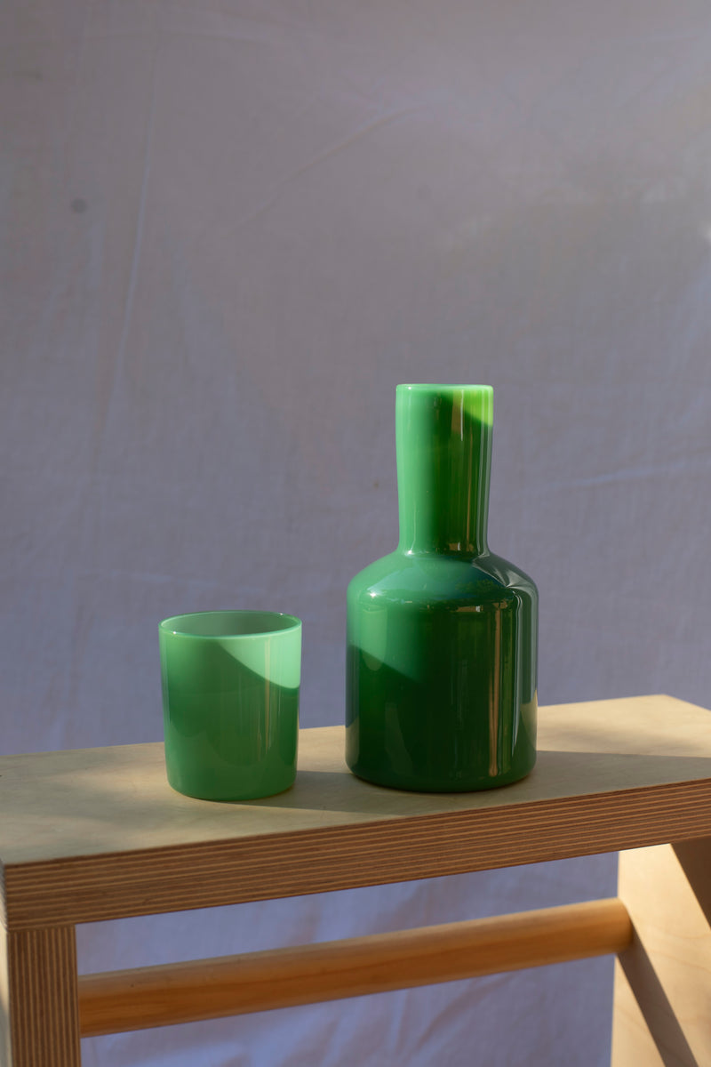 Carafe and Glass Set - Dark Green
