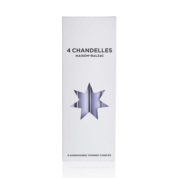 4 Chandelles - Tapered Candles - Bleuet