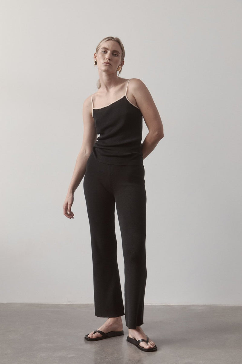 90's Knit Slip Cami -Black & Ecru