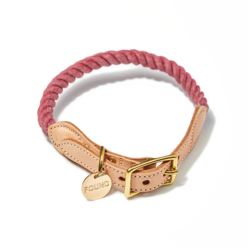 Up-cycled Rope Cat and Dog Collar - Nantucket Red