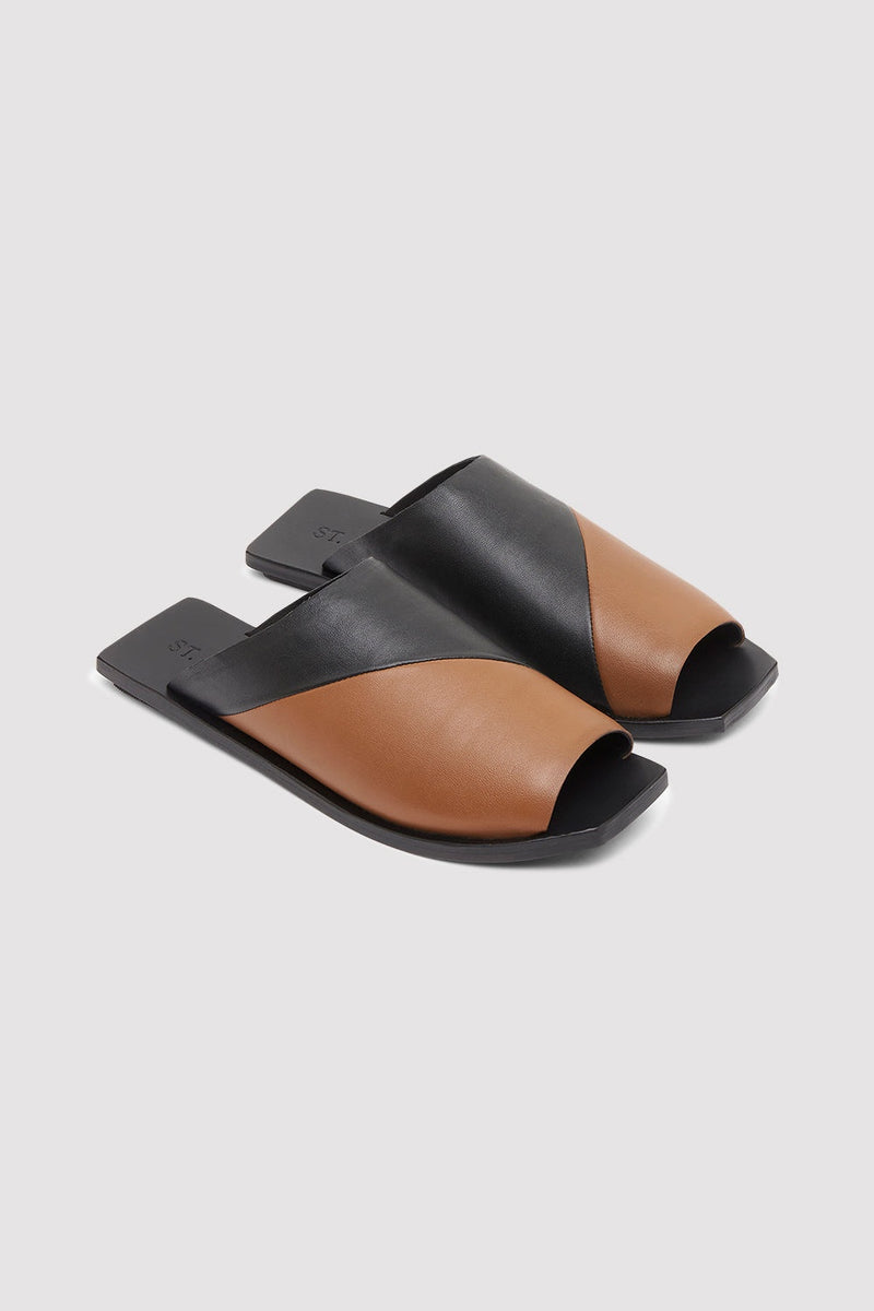Asymmetrical Slide - Black & Tan