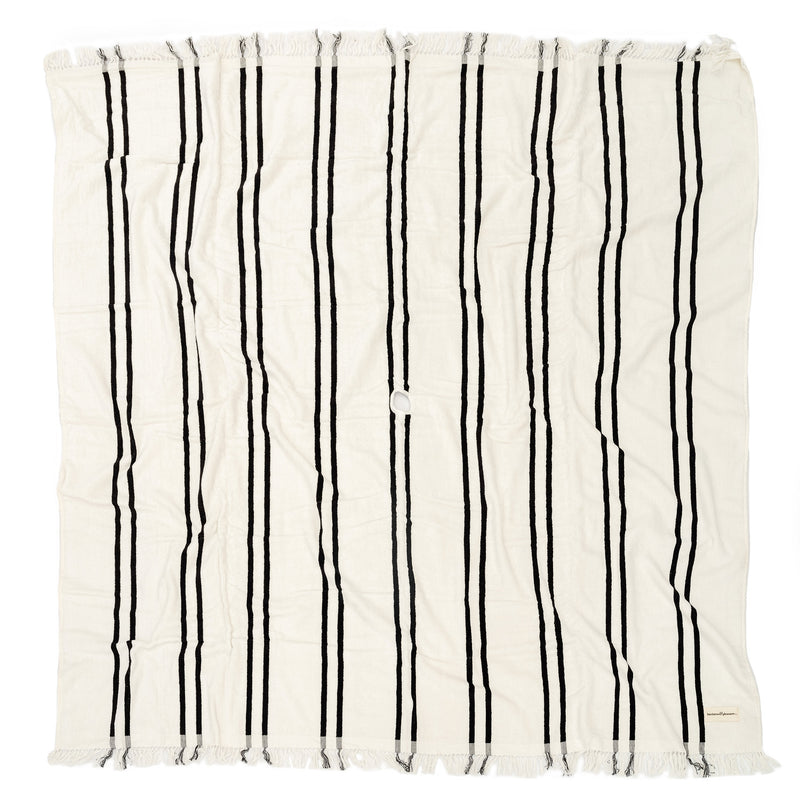 Xl Beach Blanket - Black Two Stripe