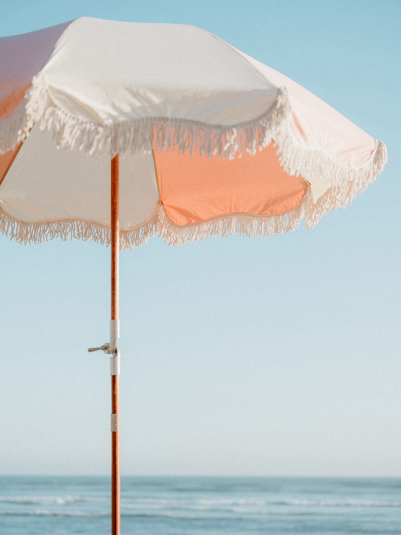 Premium Beach Umbrella - 70S Panel Pink Cream