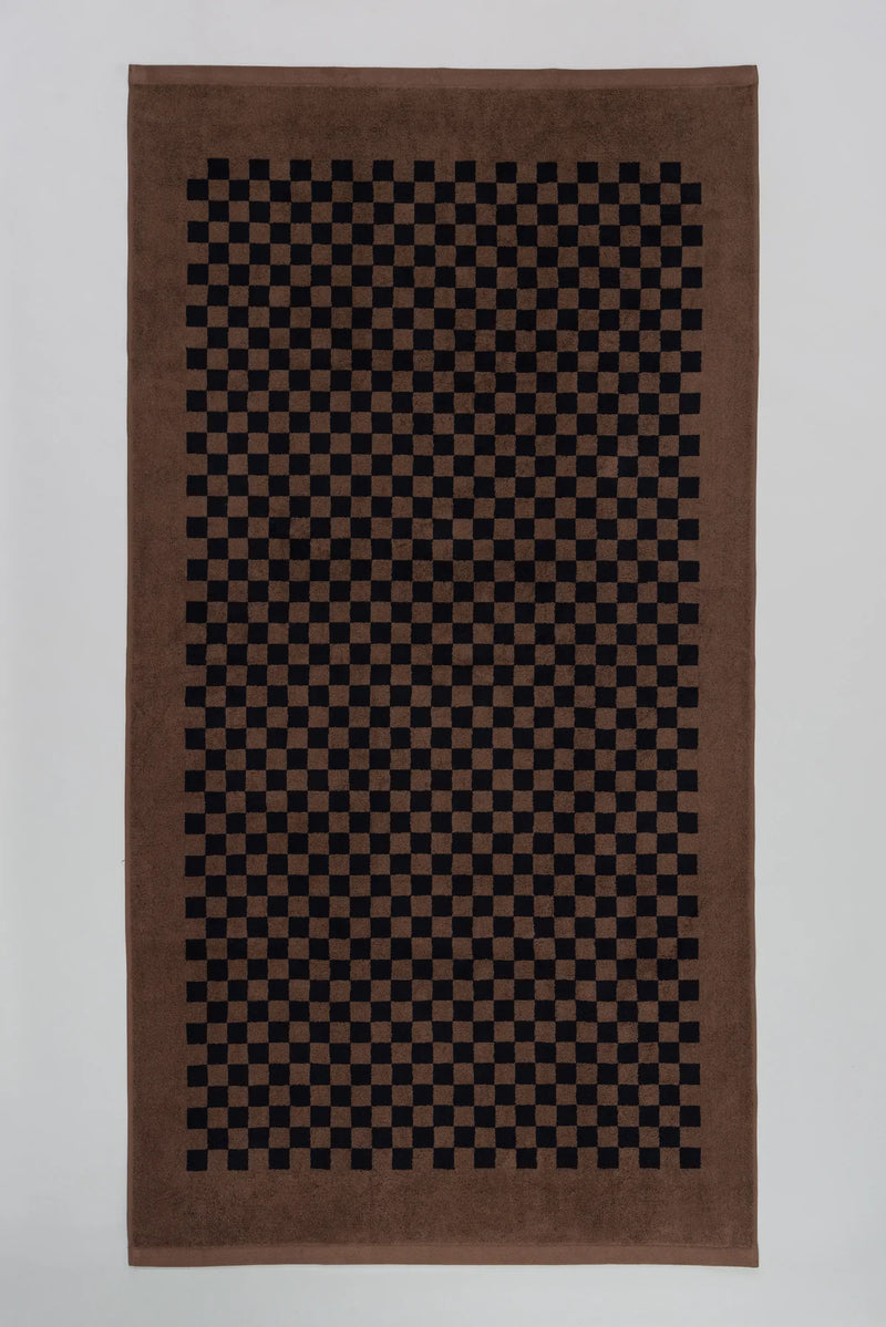 Roman Pool Towel - Tabac & Noir