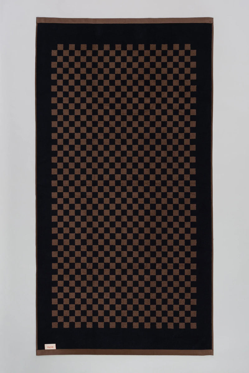 Roman Pool Towel - Tabac & Noir