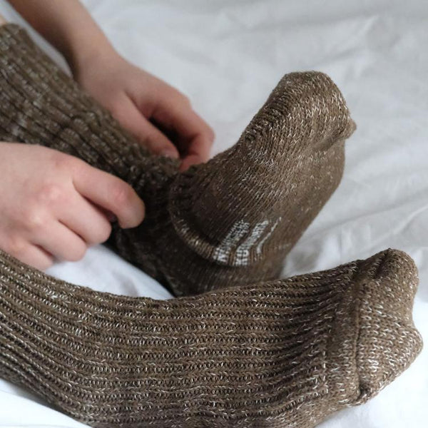 Boston Hemp Cotton Socks - Khaki Moss
