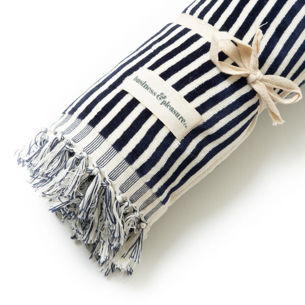 The Beach Towel - Laurens Navy Stripe
