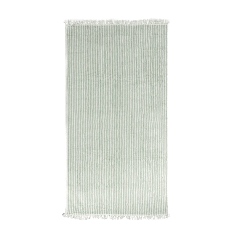 The Beach Towel - Laurens Sage Stripe